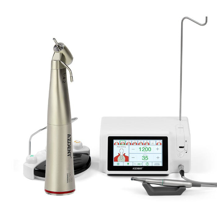 Dental Implant Motor Brushless Color Touch Screen And 45 Degree 1:4.2 Increasing Fiber Optic Handpiece External Water