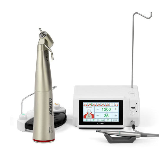 Dental Implant Motor Brushless Color Touch Screen And 45 Degree 1:4.2 Increasing Fiber Optic Handpiece External Water