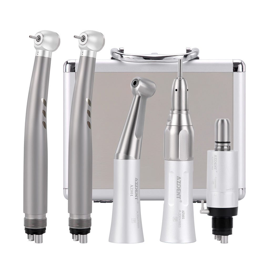 Dental Stainless Body Shadowless LED E-generator High and Low Speed Handpiece 4 Holes