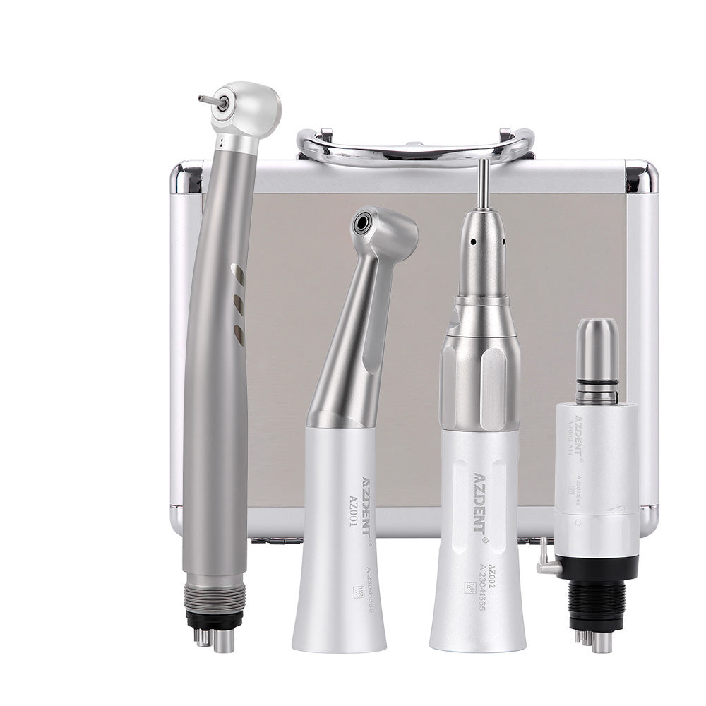 Dental High and Low Speed Handpiece Kit Stainless Body Shadowless LED E-generator 2/4 Holes