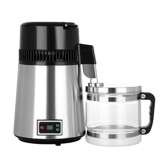 Water Distiller Stainless Steel Glass Bucket Single Screen Button With Adjustable Temperature 4L