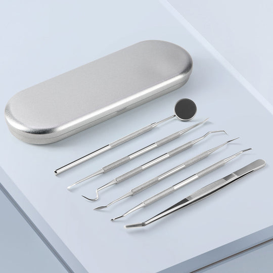 Dental Cleaning Tool Set Stainless Steel 6pcs/Set for Home Use