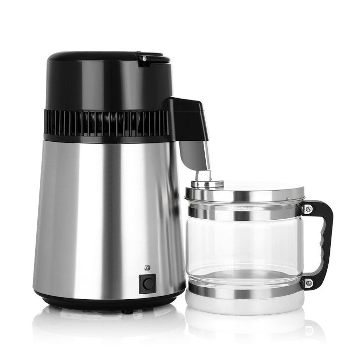 Water Distiller Stainless Steel Glass Bucket Single Button with Power Switch 4L