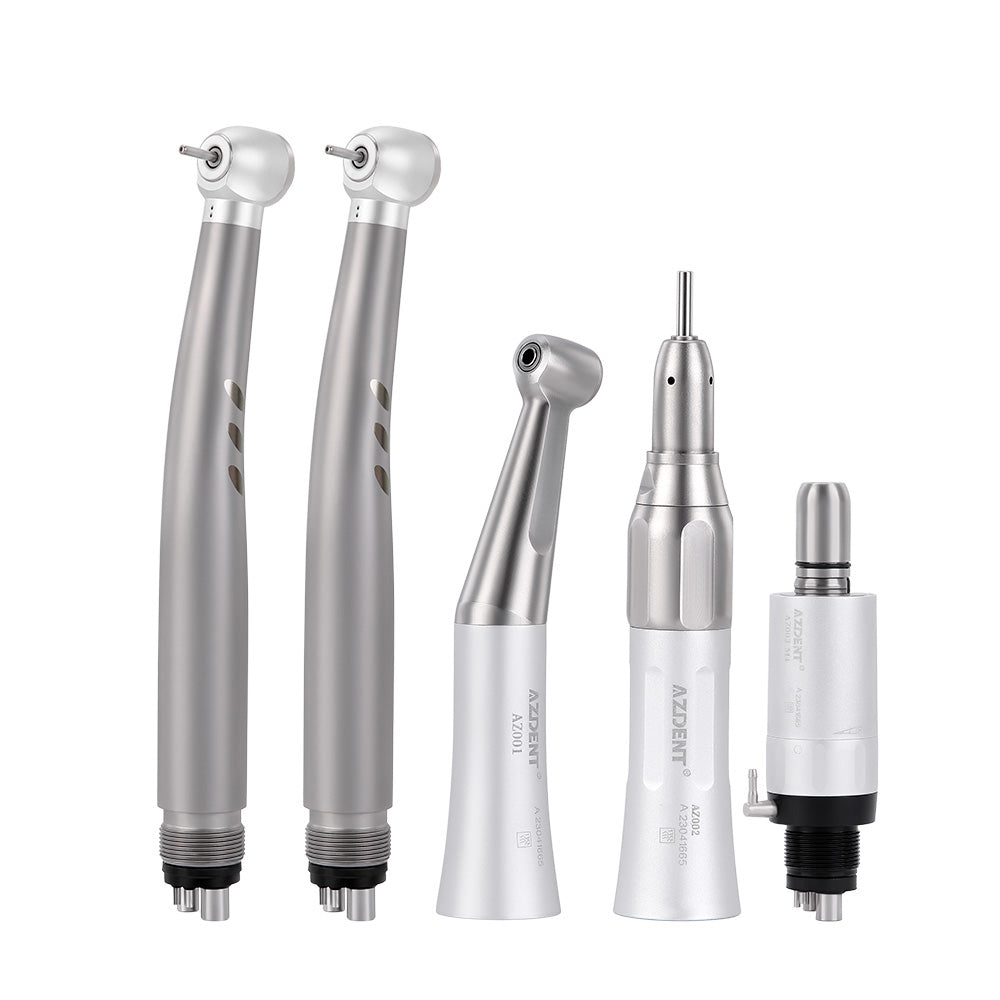 Dental Stainless Body Shadowless LED E-generator High and Low Speed Handpiece 4 Holes