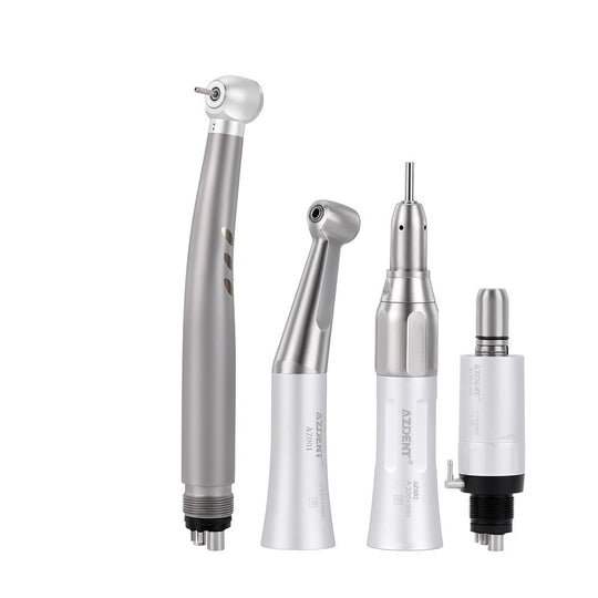 Dental High and Low Speed Handpiece Kit Stainless Body Shadowless LED E-generator 2/4 Holes