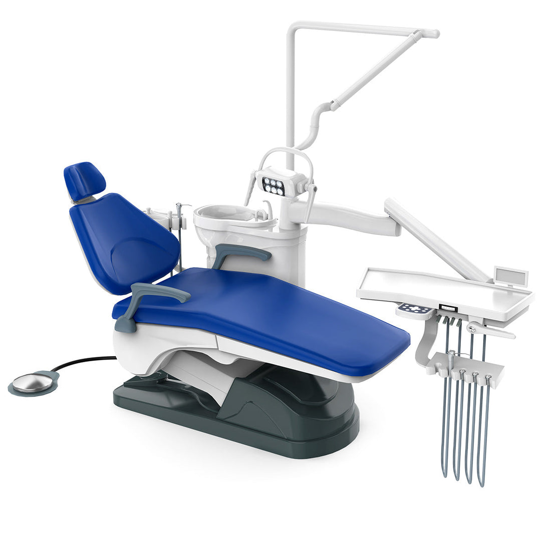 Dental Unit Chair J2688-A1 DC Motor Hard Leather Stool Sapphire Blue