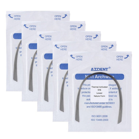 Thermal Active NiTi Archwire Natural Form Round 0.016 Lower 10pcs/Pack