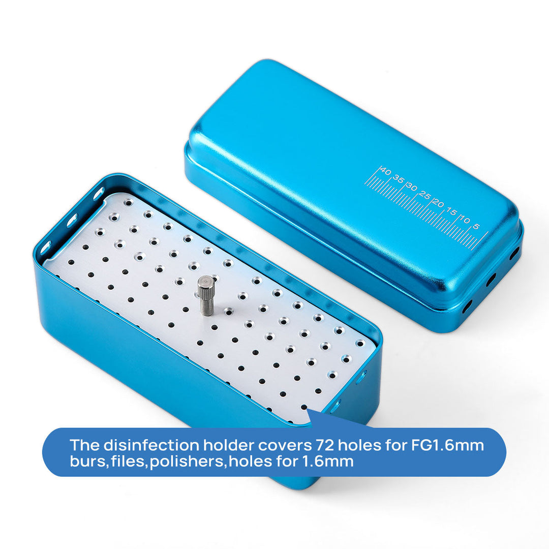 Dental Disinfection Box Holder Aluminum 72 Holes for Burs