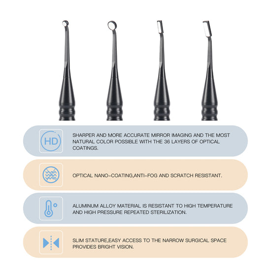 Dental Micro Mouth Mirror Sterilizable Reflector Odontoscope 4 Sizes