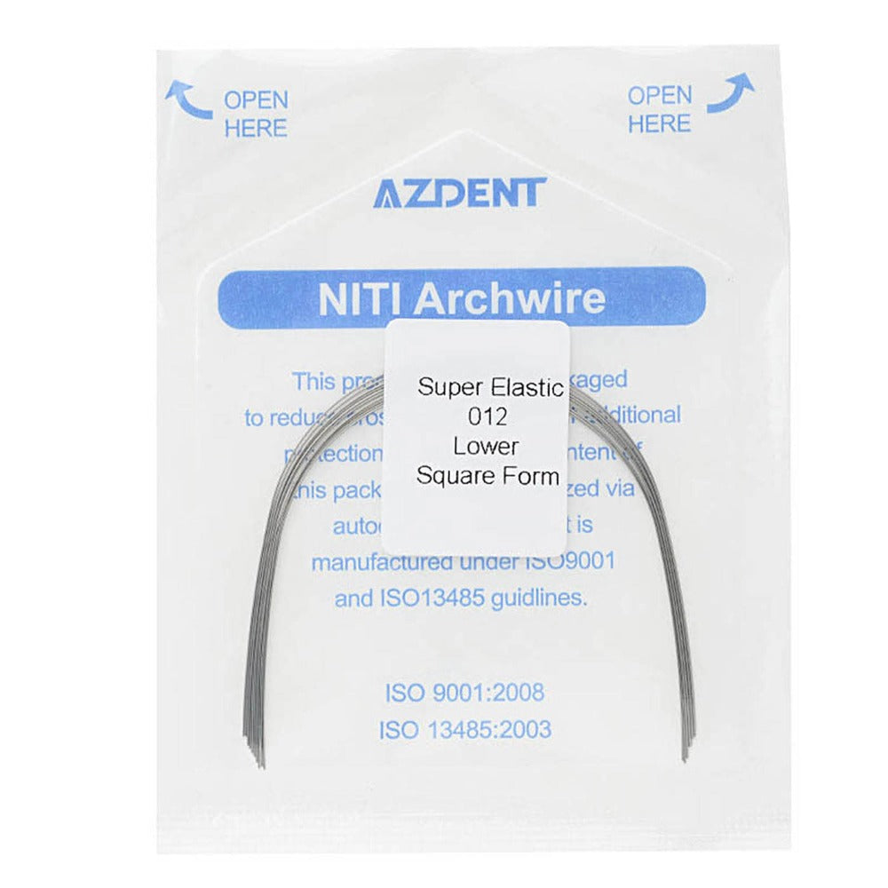 Archwire NiTi Super Elastic Square Round Full Size 10pcs/Pack