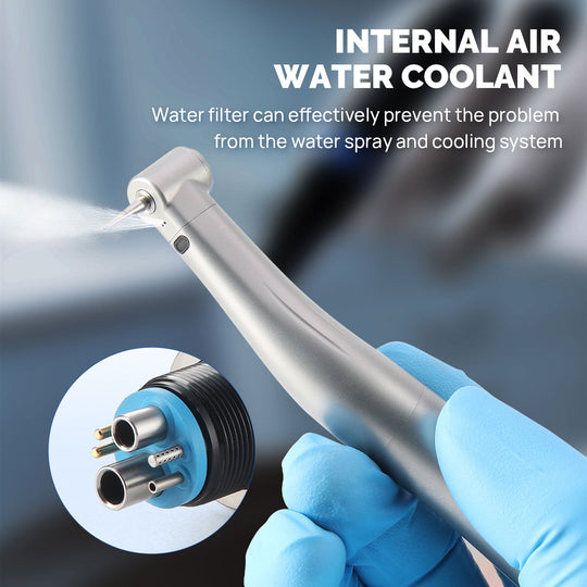 Dental Mini 1:5 Fiber Optic Increasing Electric Contra Angle Handpiece / Mini Fiber Optic Air Motor 6 Hole