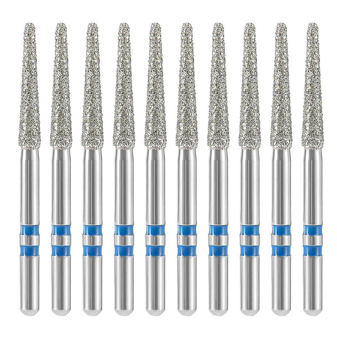 Dental Diamond Burs FG Cutting Zirconia Ceramic Taper 10pcs