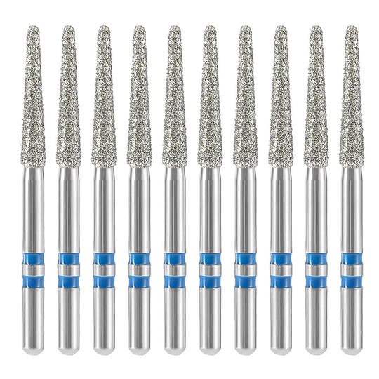 Dental Diamond Burs FG Cutting Zirconia Ceramic Taper 10pcs