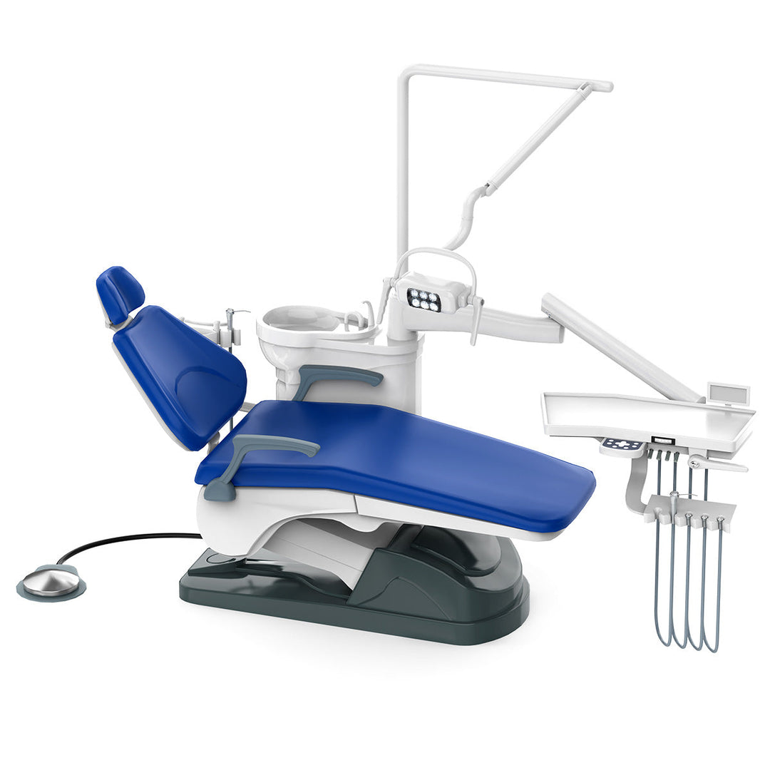 Dental Unit Chair J2688-A1 DC Motor Hard Leather Stool Sapphire Blue