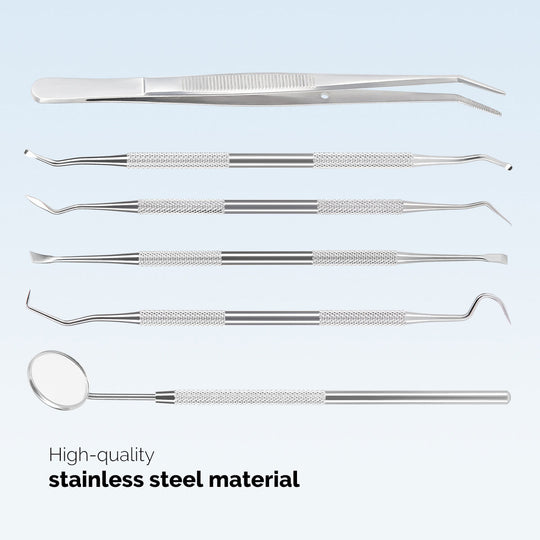 Dental Cleaning Tool Set Stainless Steel 6pcs/Set for Home Use