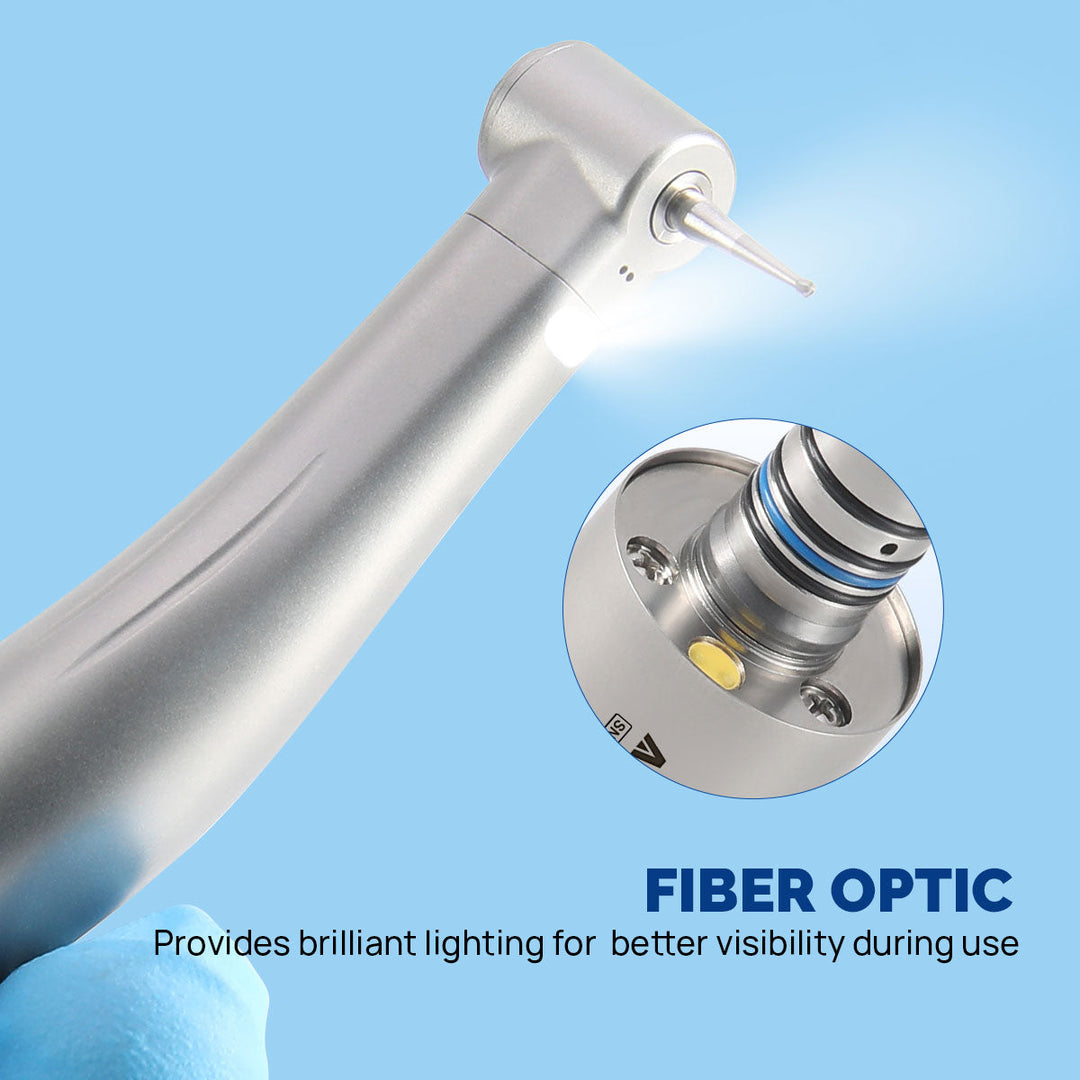 Dental Mini 1:5 Fiber Optic Increasing Electric Contra Angle Handpiece / Mini Fiber Optic Air Motor 6 Hole