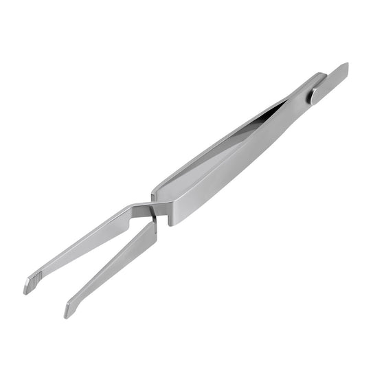 Dental Bracket Holder Tweezers Orthodontic Reverse Action Serrated Instruments 14cm