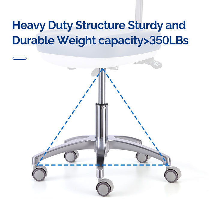 Dental Doctor Stool Adjustable Height Hydraulic Stool With Wheels Soft Seat Cushion