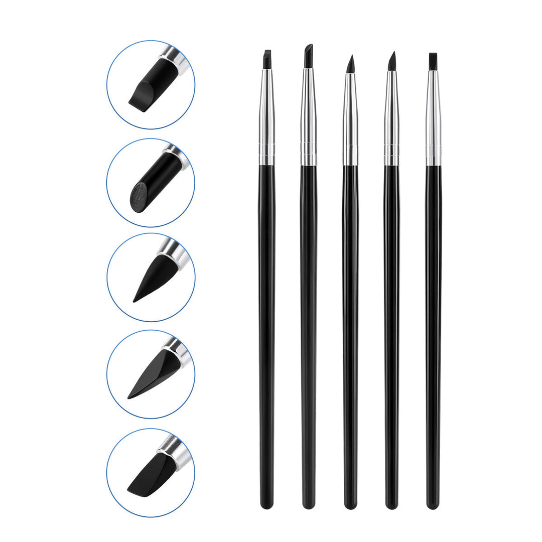 Dental Porcelain Brush Pen Composite Cement Porcelain Silicone Shaping Smoothing Removing 5pcs/Bag