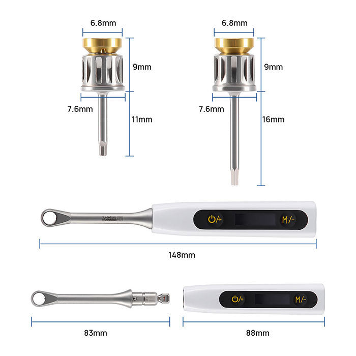 Dental Universal Implant Driver Kit 16pcs Colorful Drivers With Electronic Torque Wrench 10-50Ncm