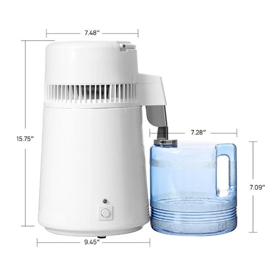 Water Distiller Stainless Steel Plastic Bucket Single Button 750W 4L 1L/H