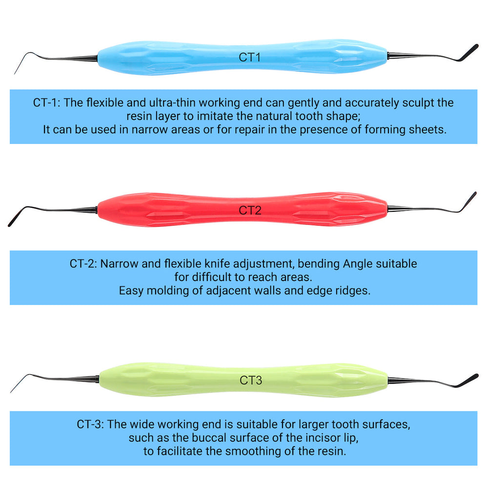 Dental Resin Filler Restorative Instrument Aesthetic Restoration Knife Silicone Handle