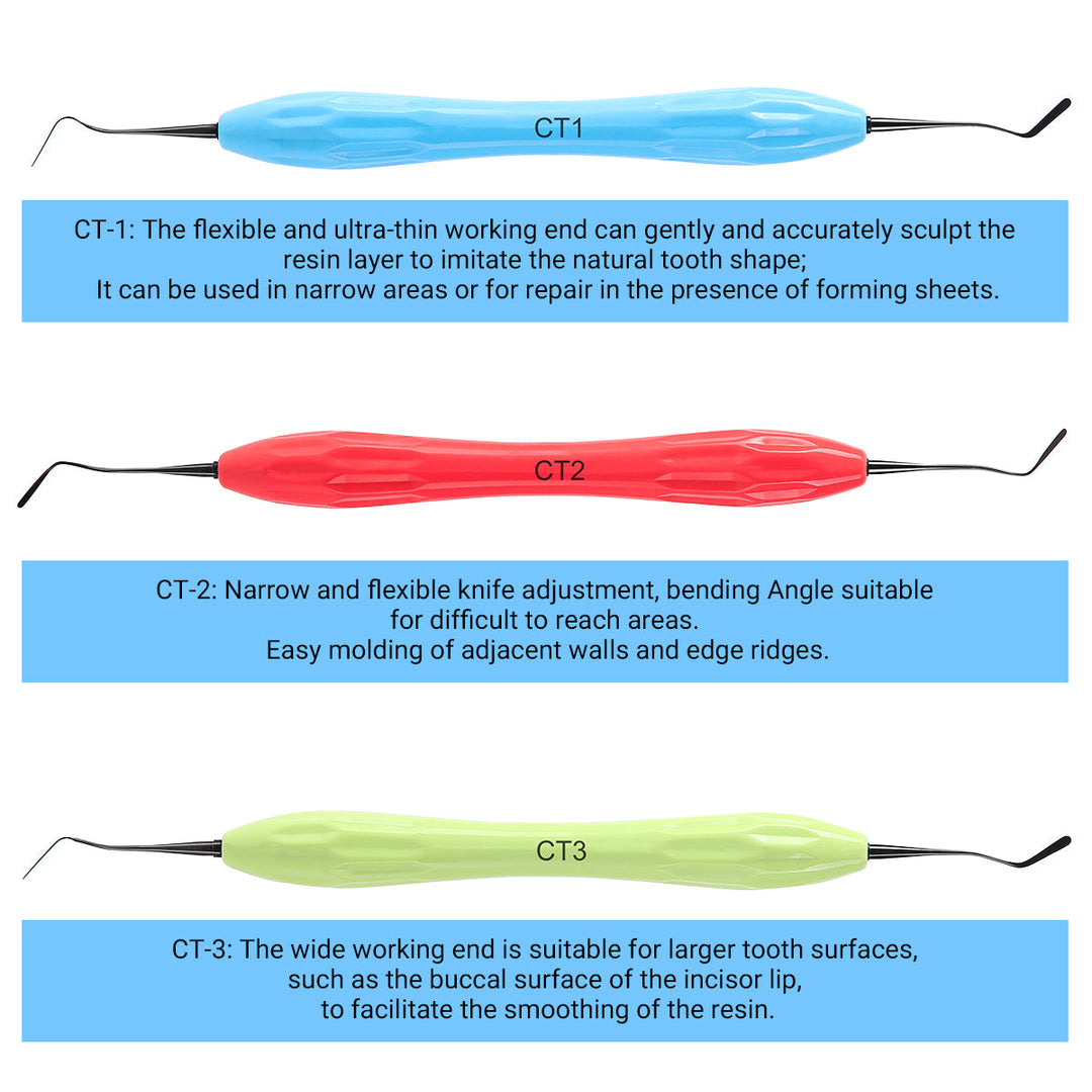 Dental Resin Filler Restorative Instrument Aesthetic Restoration Knife Silicone Handle