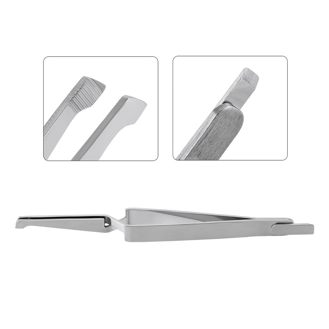 Dental Bracket Holder Tweezers Orthodontic Reverse Action Serrated Instruments 14cm