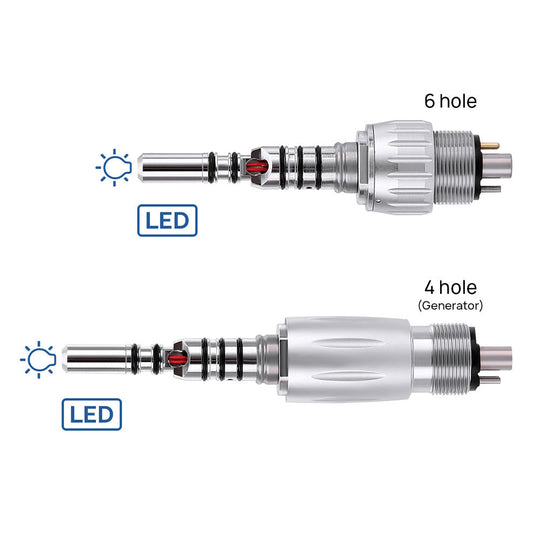 Dental LED Fiber Optic High Speed Handpiece 4 or 6 Holes