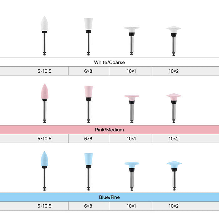 Dental Silicone Polishing RA 2.35mm Coarse Medium Fine For Contra Angle Handpiece 12pcs/Box