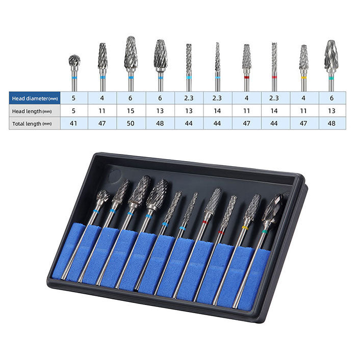 Dental Carbide Drills Cutter Burs Kit HP 2.35mm Type A/G/J 10pcs/Box