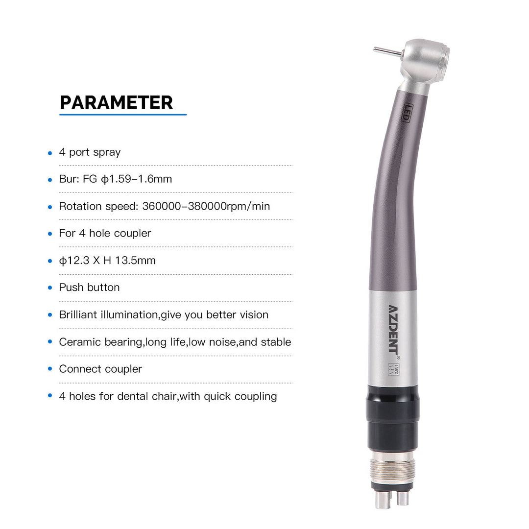 Dental E-Generator LED High Speed Handpiece 4 Holes