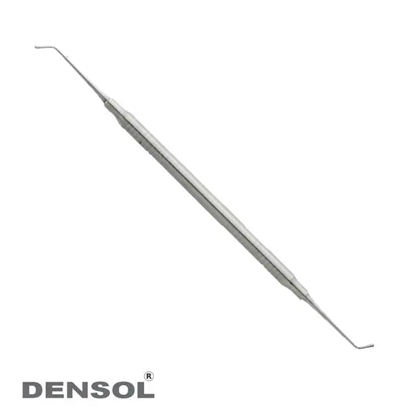 Dental Filling Instrument Ladmore 1.2/1.6mm: Stainless steel dental tool with long, slender handle and curved ends for precise composite filling procedures. Professional-grade instrument for restorative dentistry.