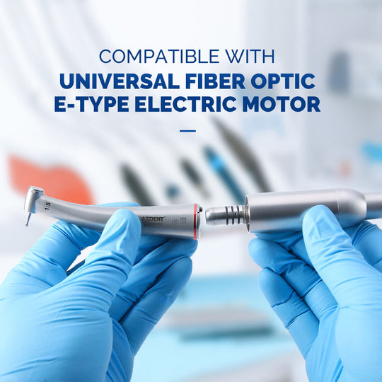 Dental Mini 1:5 Fiber Optic Increasing Electric Contra Angle Handpiece / Mini Fiber Optic Air Motor 6 Hole