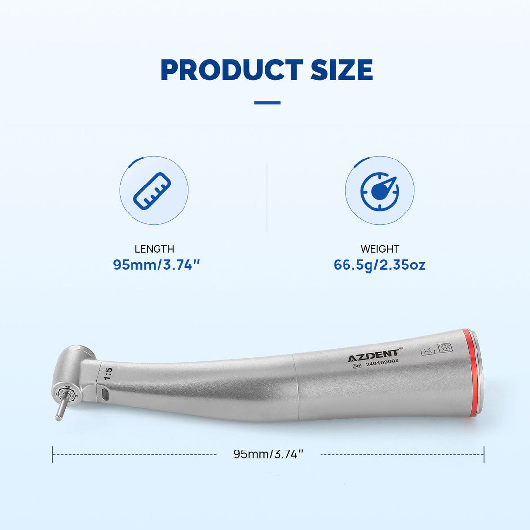 Dental Mini 1:5 Fiber Optic Increasing Electric Contra Angle Handpiece / Mini Fiber Optic Air Motor 6 Hole