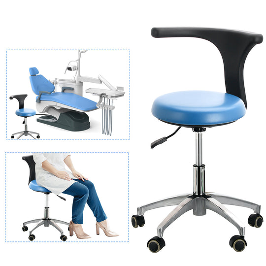 Dental Unit Chair J2688-A1 Computer Controlled DC Motor Hard Leather with Stool Sky Blue