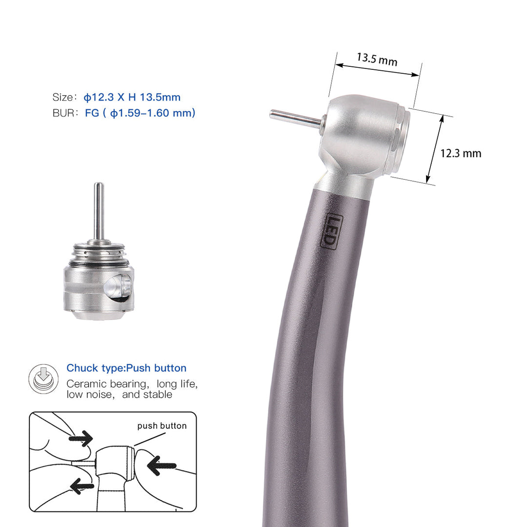 Dental E-Generator LED High Speed Handpiece 4 Holes