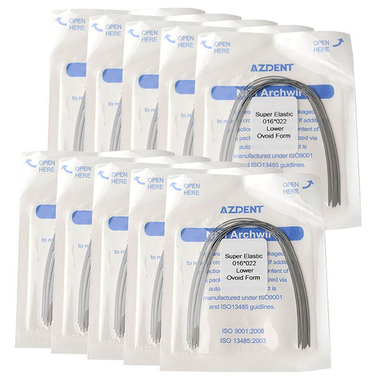 Archwire Niti Super Elastic Ovoid Form Rectangular 0.016 x 0.022 Lower 10pcs/Pack