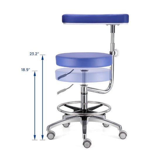 Dental Assistant Chair With 360 Degree Rotation Armrest PU Leather Height Adjustable