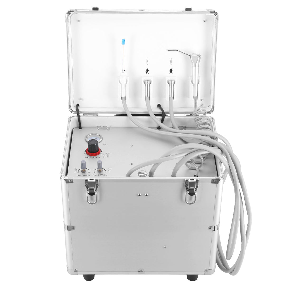 Portable Dental Turbine Machine Dental Delivery Unit Suction System with Air Compressor 4 Holes BD-402B Pull Rod