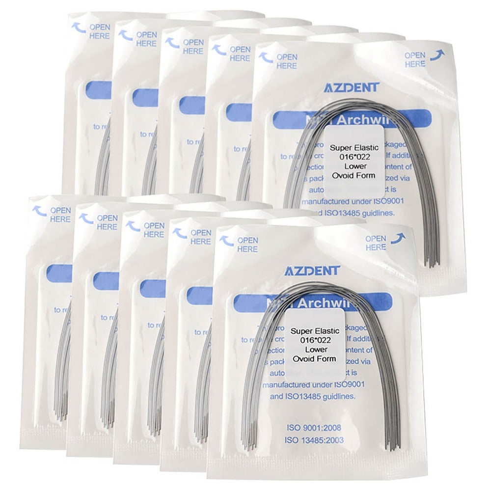 Archwire Niti Super Elastic Ovoid Rectangular Full Size 10pcs/Pack