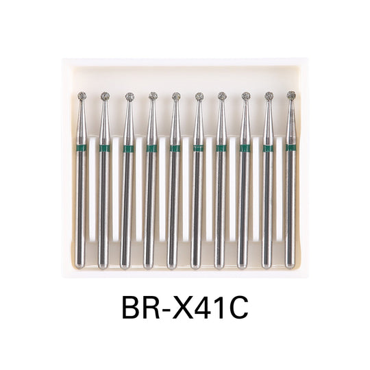 Dental Diamond Burs Drills Ball Round FG 1.6mm for High Speed Handpiece 10pcs/Pk