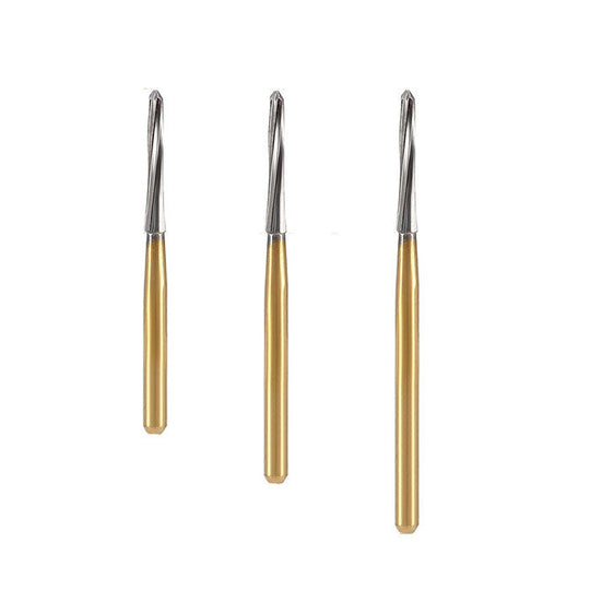 Dental Endodontic Carbide Burs FG Titanium Coated For Shaping Refining Endodontic Access Preparations 21/25/28mm 5Pcs/Box