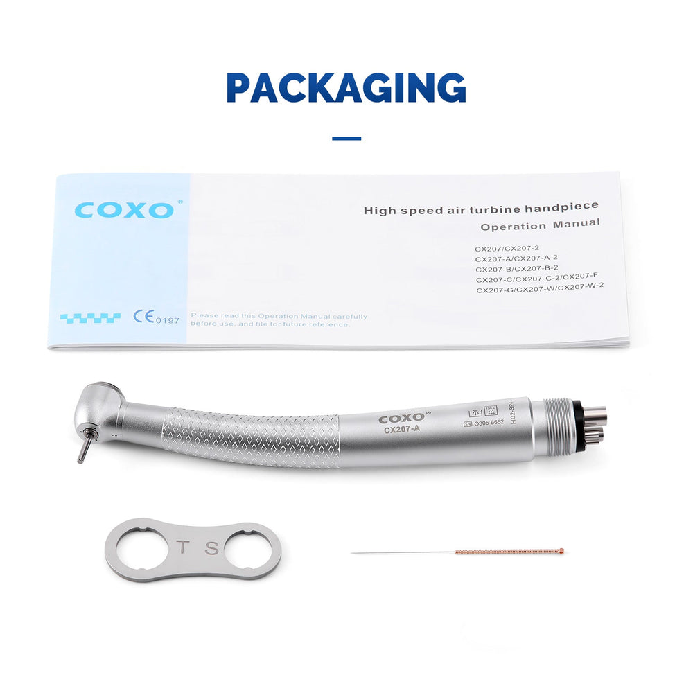 COXO Dental High Speed Handpiece Air Turbine Anti-retraction Standard Head 4 Hole Quick Coupling