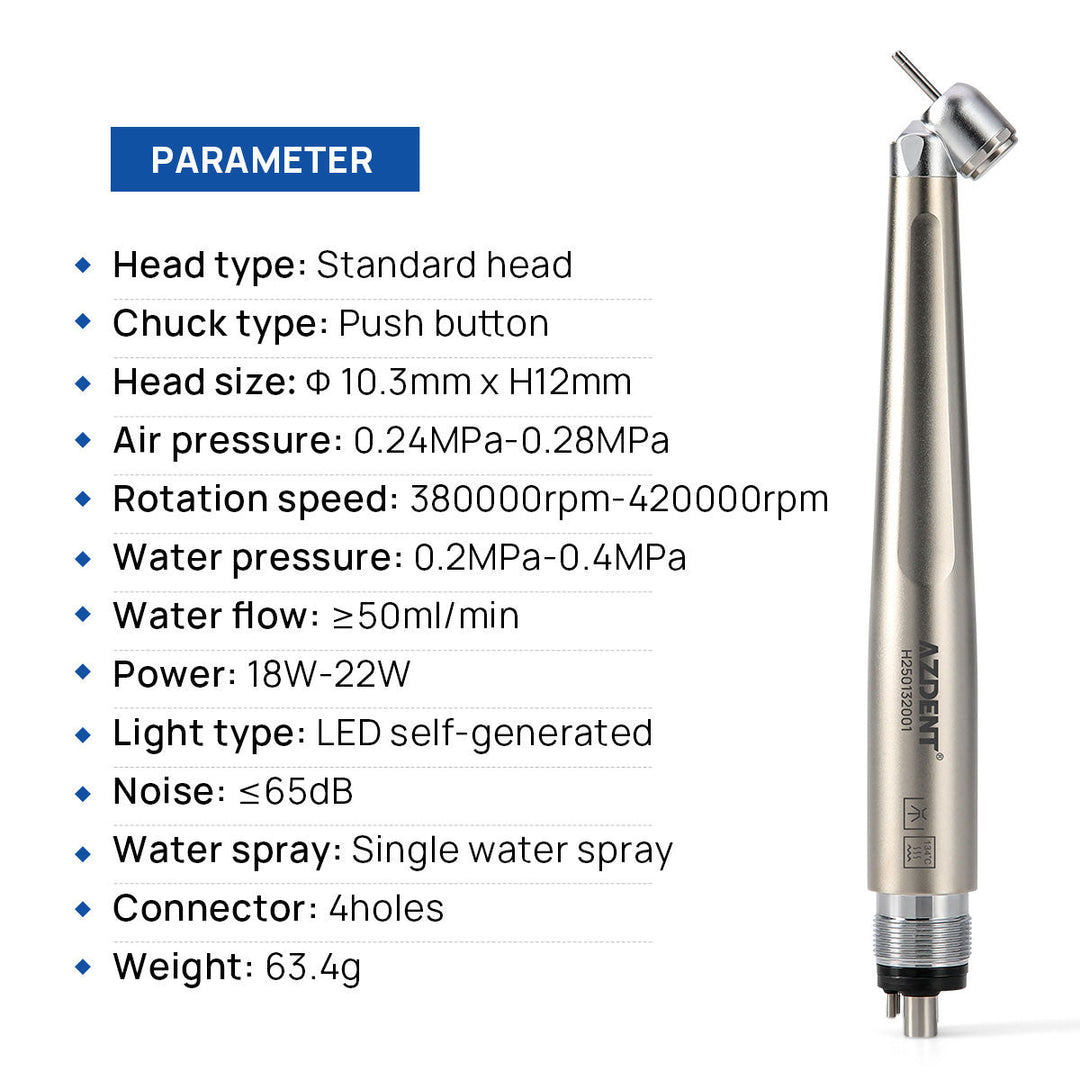 Dental 45 Degree LED High Speed Handpiece E-generator Standard Head