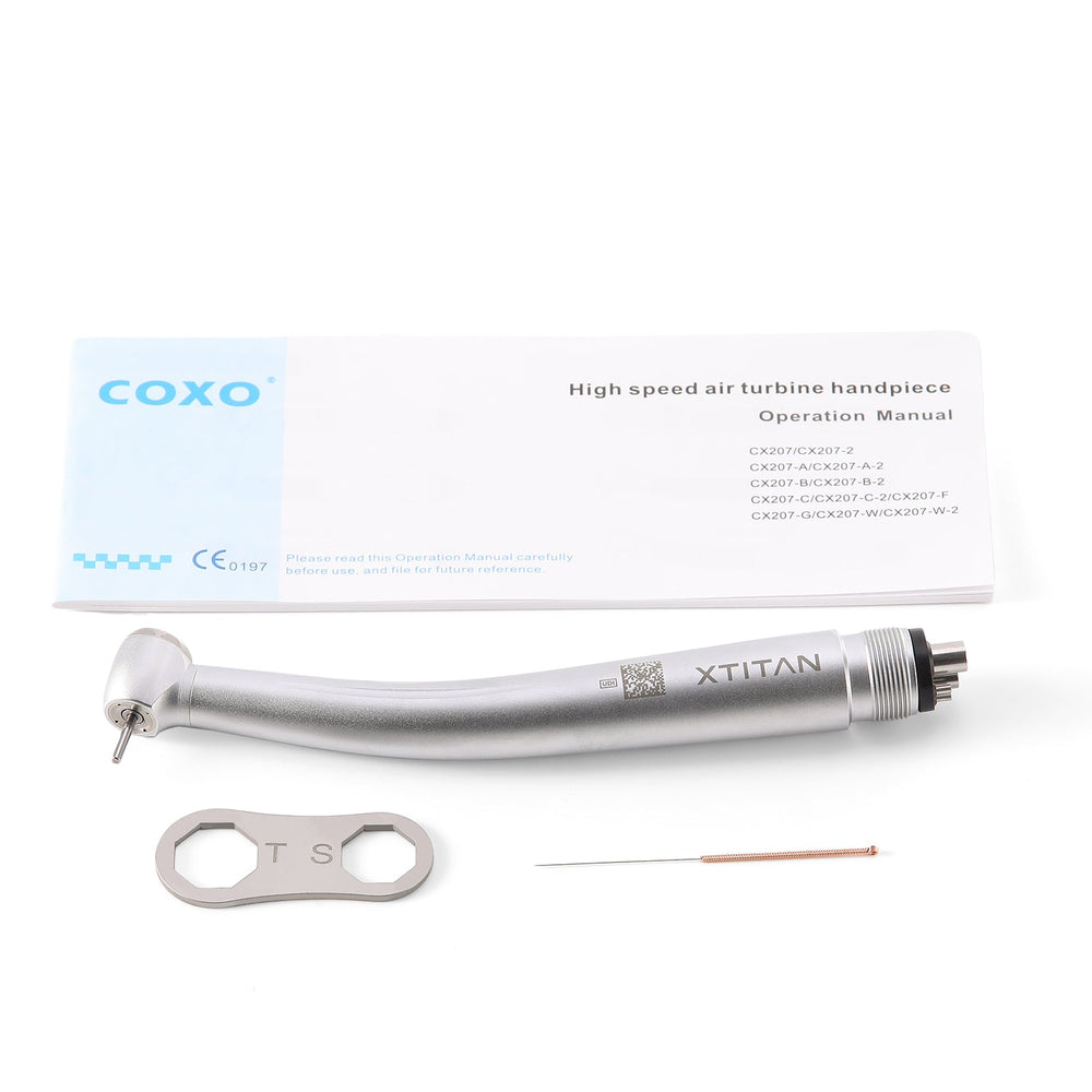 COXO X TITAN High Speed Air Turbine Handpiece 4 Holes Super Torque Standard Head 4 Port Spray CX207-B H33-SP4