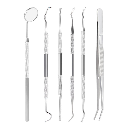 Dental Cleaning Tool Set Stainless Steel 6pcs/Set for Home Use