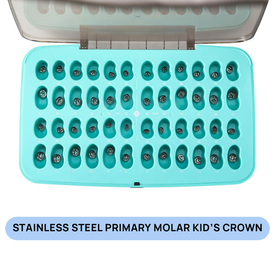 Dental Stainless Steel Kids Crown Primary Molar Temporary Crowns Kit 48pcs/Box