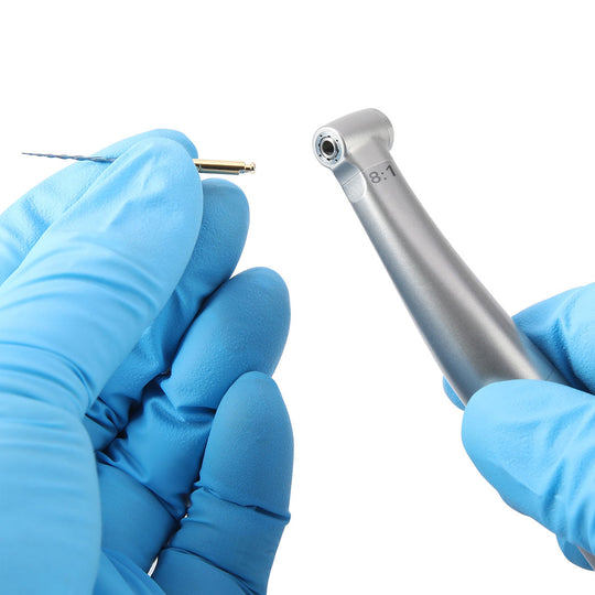 Dental Mini 8:1 Low Speed Handpiece Contra Angle Quattro Spray