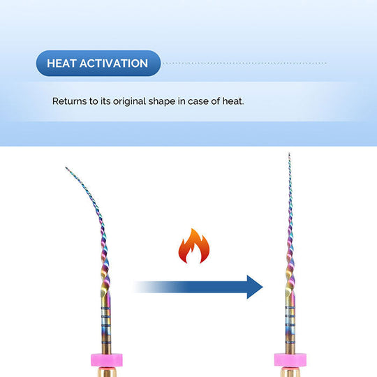 Dental Engine Rotary Files Endo NiTi Thermal Activation Rainbow Files 25mm 6pcs/Pack